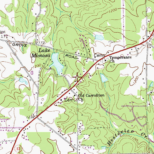 Topographic Map of Bethel Church (historical), GA