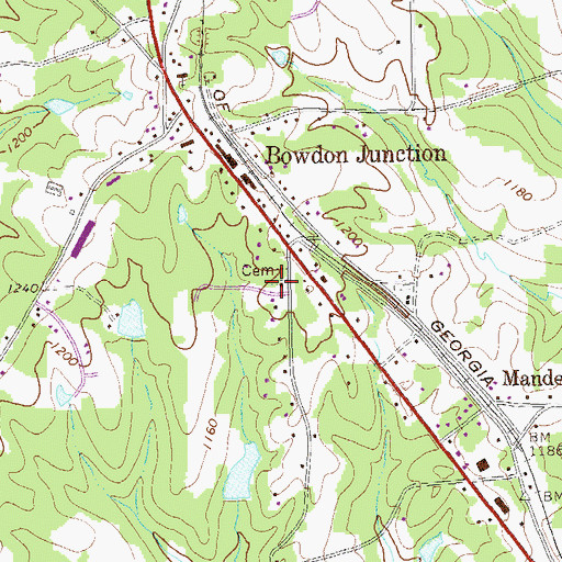 Topographic Map of Bethlehem Baptist Church, GA