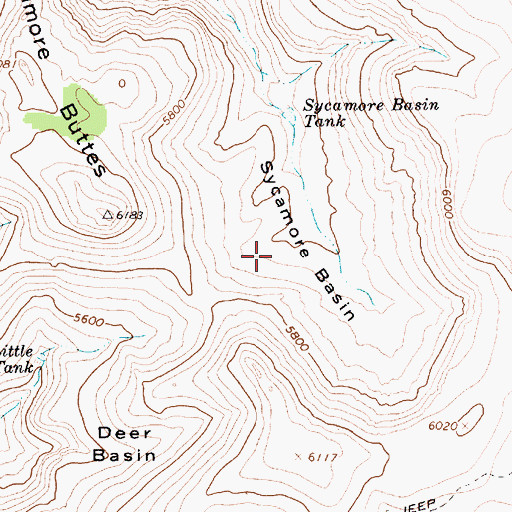 Topographic Map of Sycamore Basin, AZ