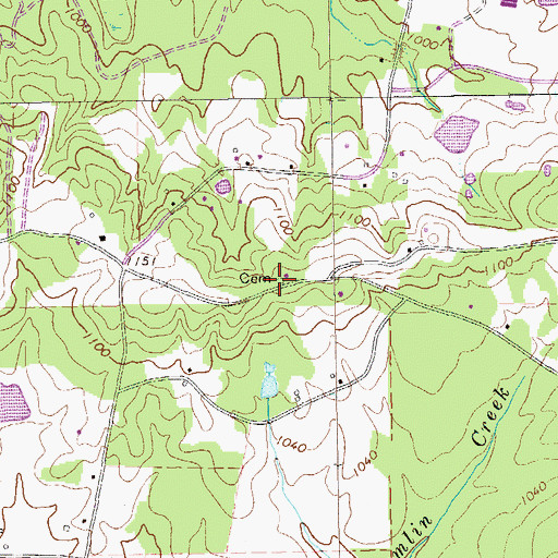 Topographic Map of Bonner Cemetery, GA