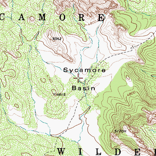 Topographic Map of Sycamore Basin, AZ