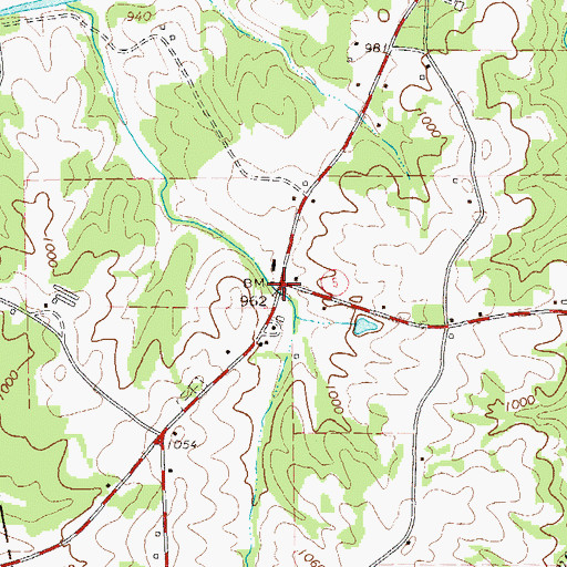 Topographic Map of Bucktown, GA