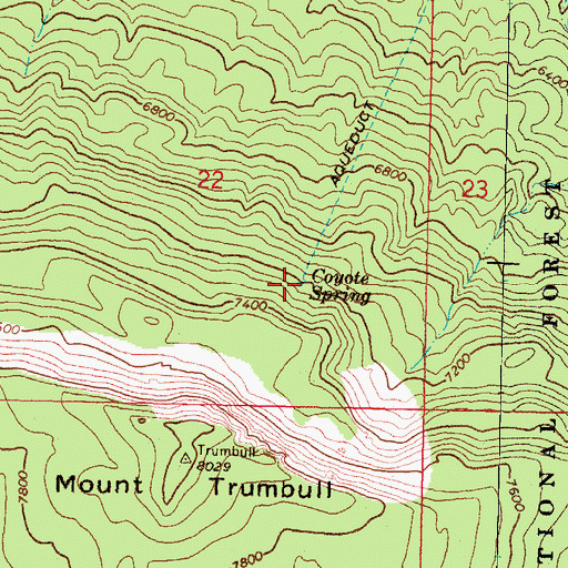 Topographic Map of Coyote Spring, AZ