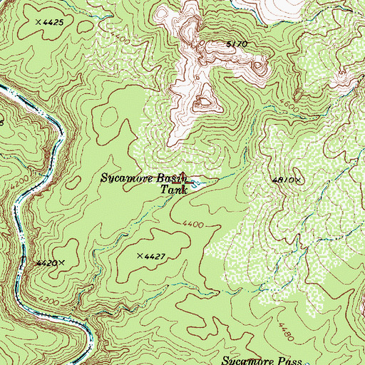 Topographic Map of Sycamore Basin Tank, AZ