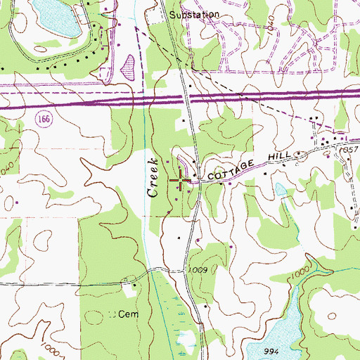 Topographic Map of Cedarwood, GA