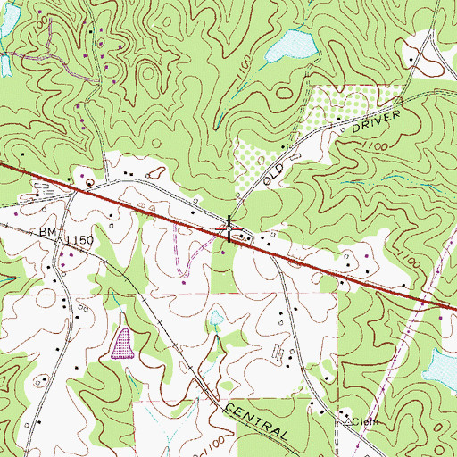 Topographic Map of Center School (historical), GA