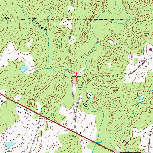 Topographic Map of Coles Mill (historical), GA