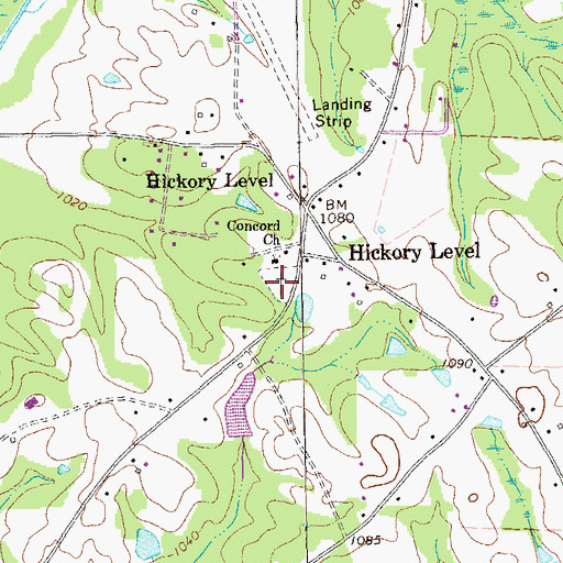 Topographic Map of Concord Cemetery, GA