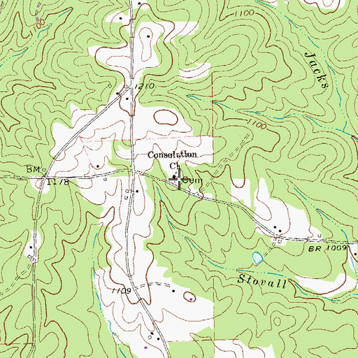 Topographic Map of Consolidation Cemetery, GA