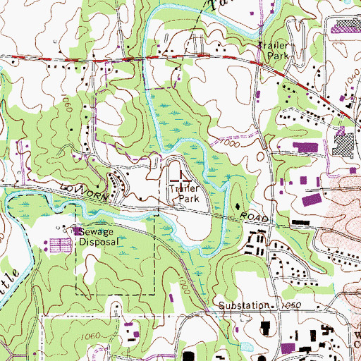 Topographic Map of Elizabeth Village Mobile Home Park, GA