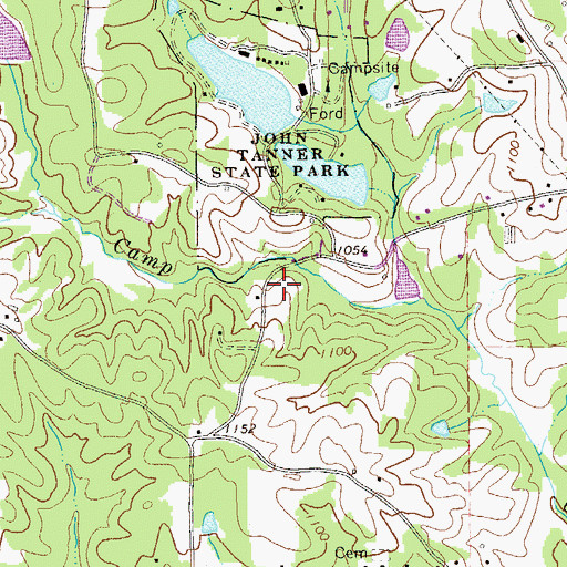 Topographic Map of Eureka Cemetery, GA