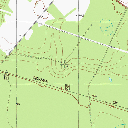 Topographic Map of Cameron Cemetery, GA