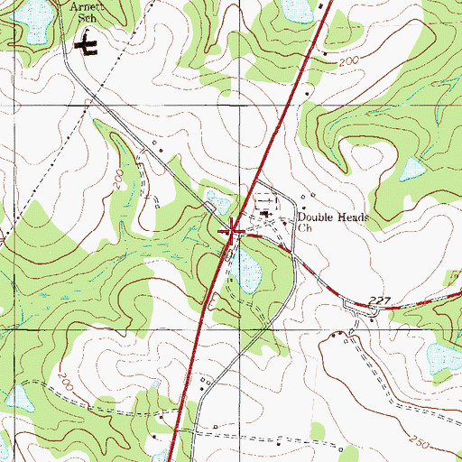 Topographic Map of Double Heads, GA