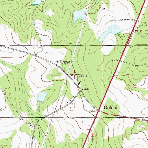 Topographic Map of Goloid Church, GA