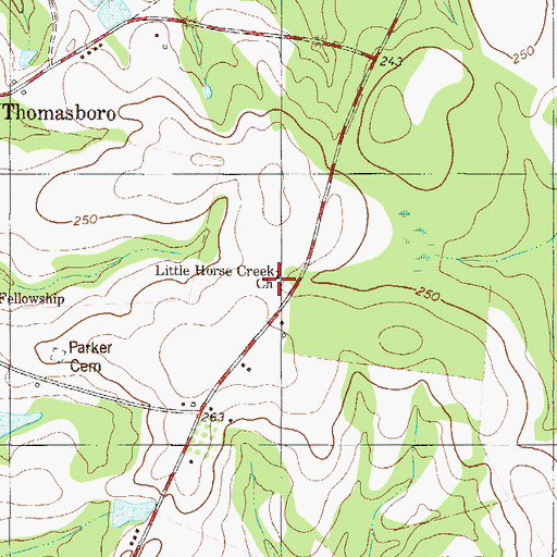 Topographic Map of Little Horse Creek School (historical), GA
