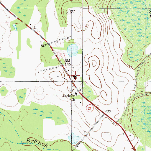 Topographic Map of Middle Baptist Assembly, GA