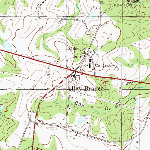 Topographic Map of Robert Grove Church, GA