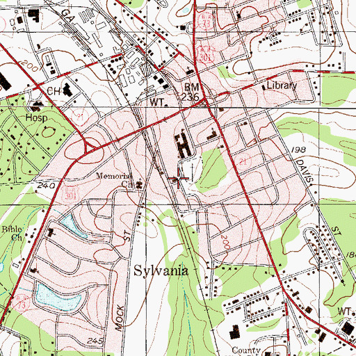 Topographic Map of Saint Paul Baptist Church, GA