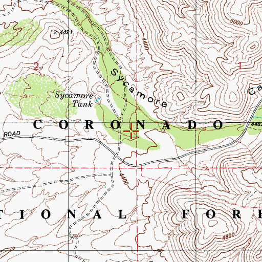 Topographic Map of Sycamore Canyon, AZ