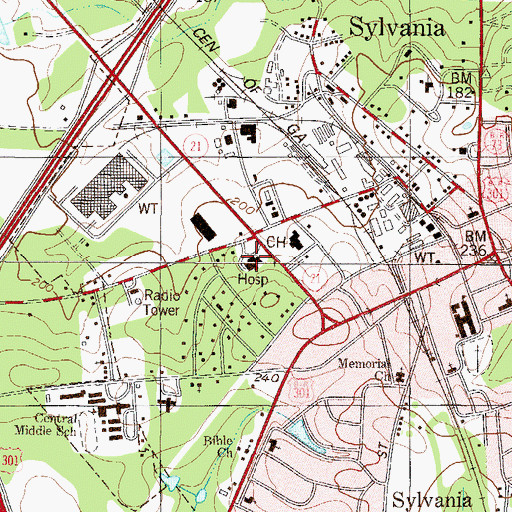 Topographic Map of Optim Medical Center - Screven, GA