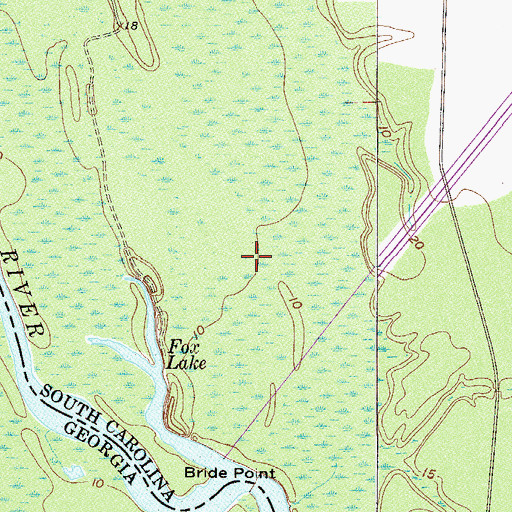 Topographic Map of Becks Ferry (historical), GA