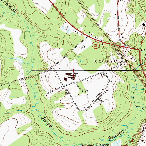 Topographic Map of Central Junior High School, GA