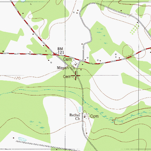 Topographic Map of Dugger Cemetery, GA