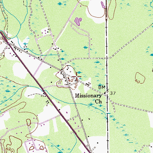 Topographic Map of Eden School (historical), GA
