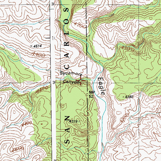 Topographic Map of Sycamore Canyon, AZ
