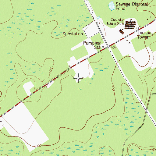 Topographic Map of Effingham County High School, GA