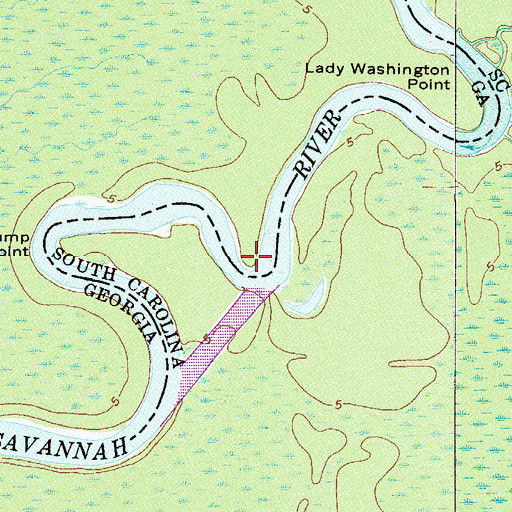 Topographic Map of Glovers Point, GA