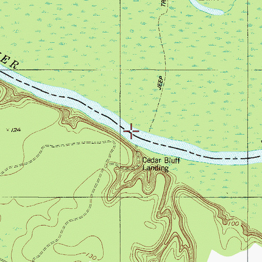 Topographic Map of Goldwires Reach, GA