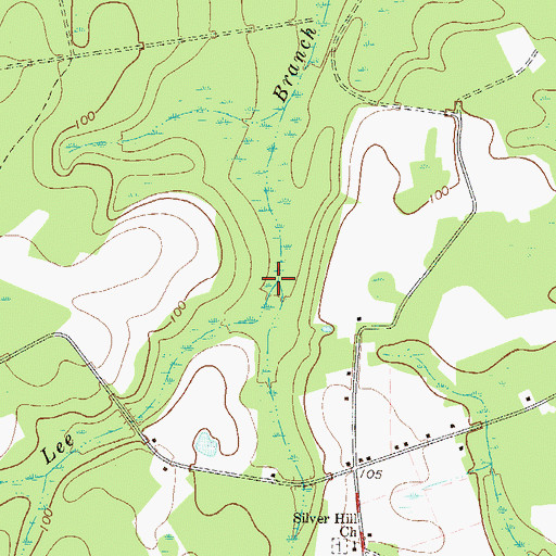 Topographic Map of Mill Creek, GA
