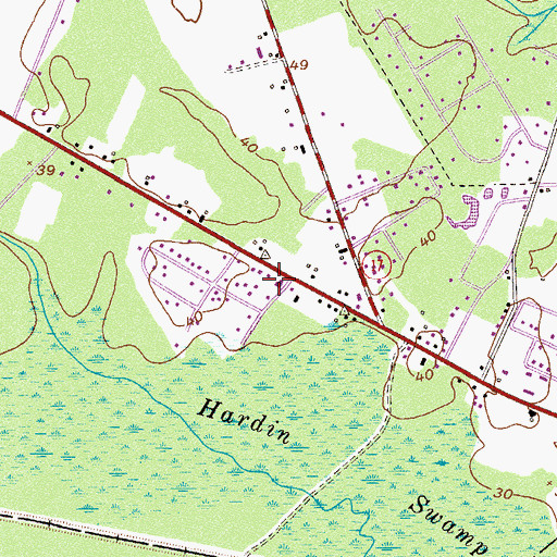 Topographic Map of Monterey Park Church, GA