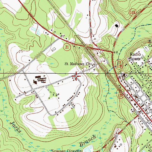 Topographic Map of Northside Church, GA