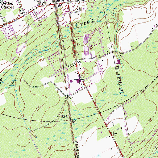 Topographic Map of Rincon South Shopping Center, GA
