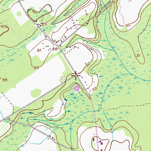 Topographic Map of Scuffletown School (historical), GA