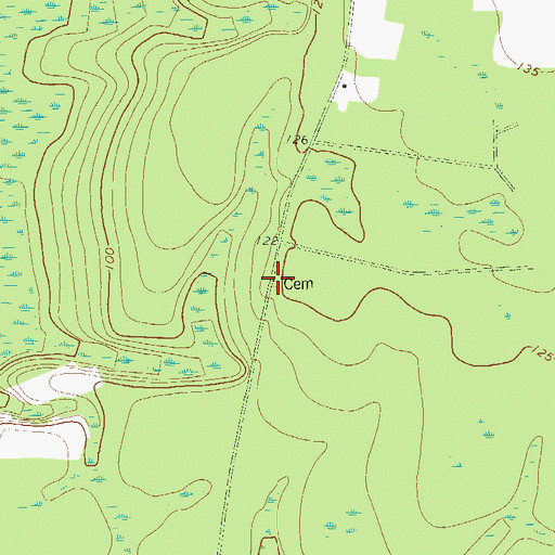 Topographic Map of Silas Morton Cemetery, GA