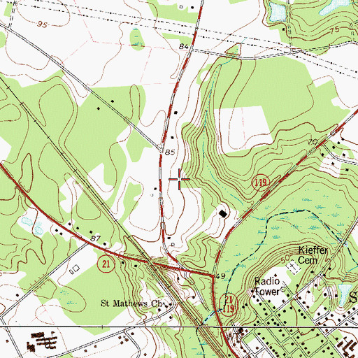 Topographic Map of Springfield Elementary School, GA