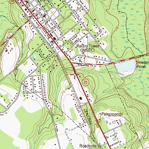 Topographic Map of Springfield Post Office, GA