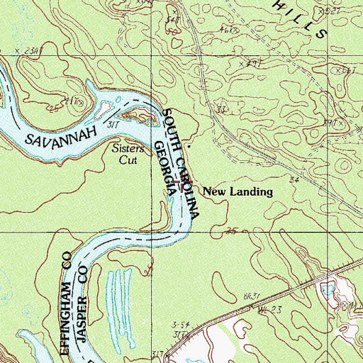 Topographic Map of Two Sisters Ferry (historical), GA