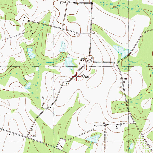 Topographic Map of Alderman High School (historical), GA