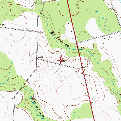 Topographic Map of Anderson Cemetery, GA