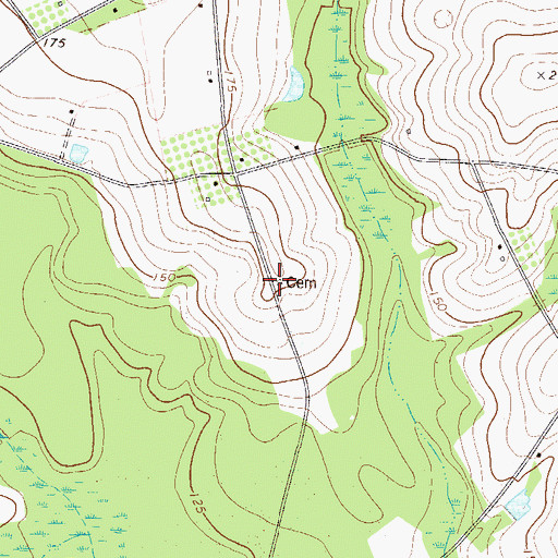 Topographic Map of Beasley Cemetery, GA