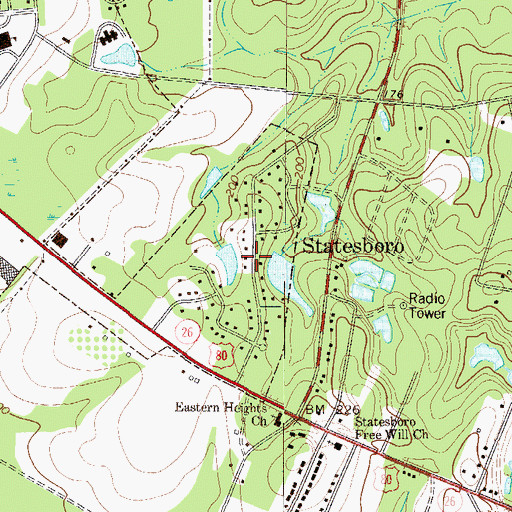 Topographic Map of Belair Estates, GA