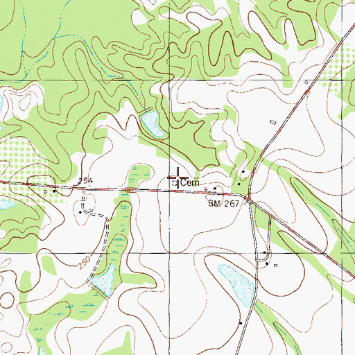 Topographic Map of Bland Cemetery, GA