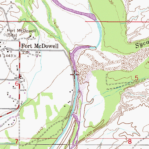 Topographic Map of Sycamore Creek, AZ