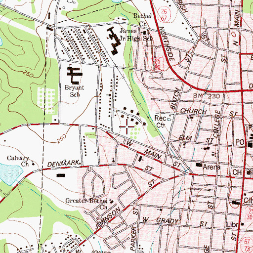 Topographic Map of Blitch State Park, GA