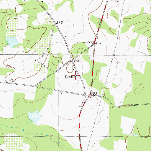 Topographic Map of Brannen-Wilson Cemetery, GA