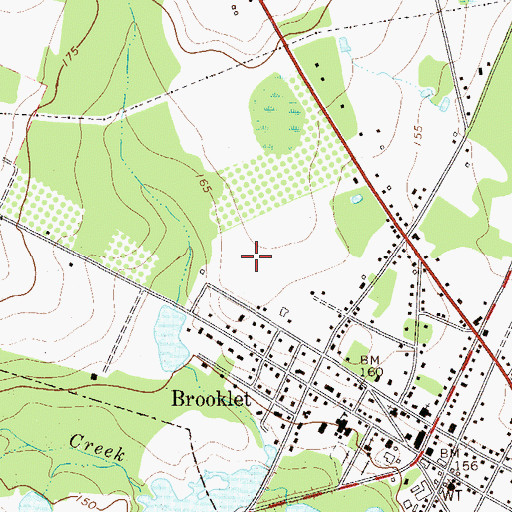 Topographic Map of Brooklet Elementary School, GA